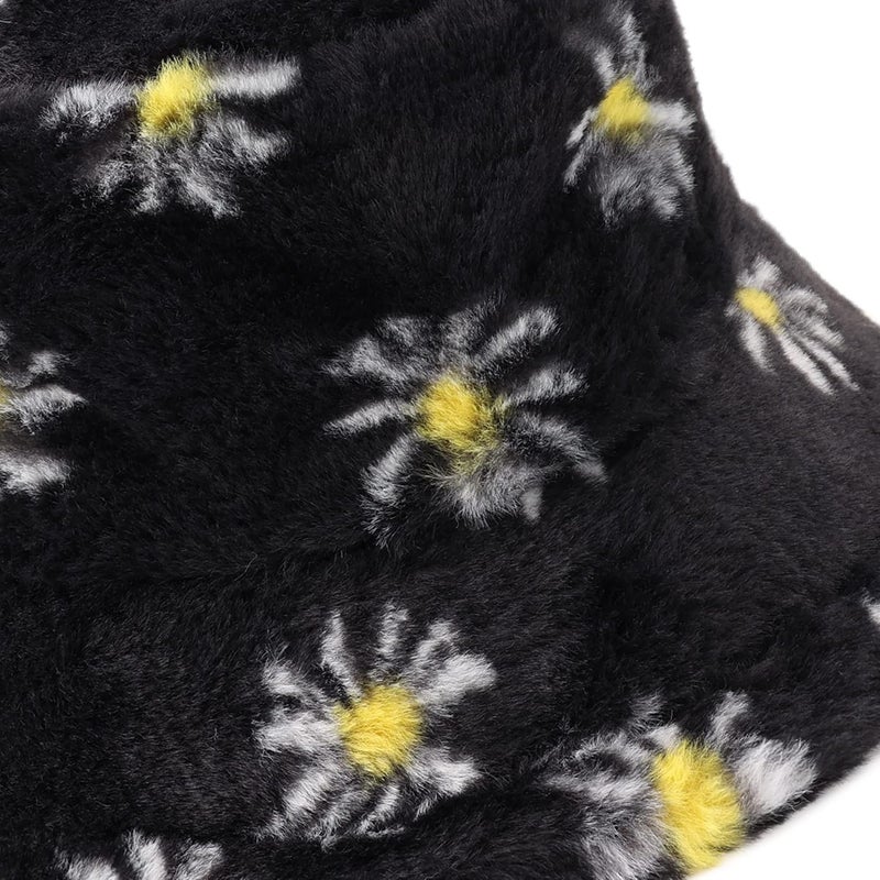 Umeepar Winter Faux Fur Fuzzy Bucket Hat Fluffy Warm Hat for Women Men - Image 2